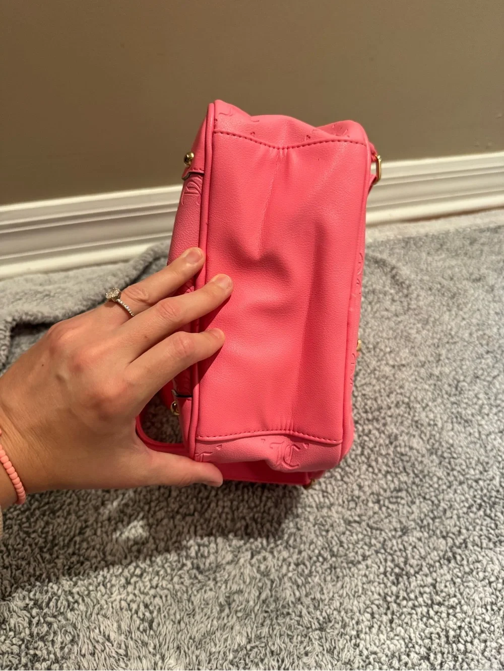 Juicy Couture Hot Pink Mini Backpack with Matching Pouch